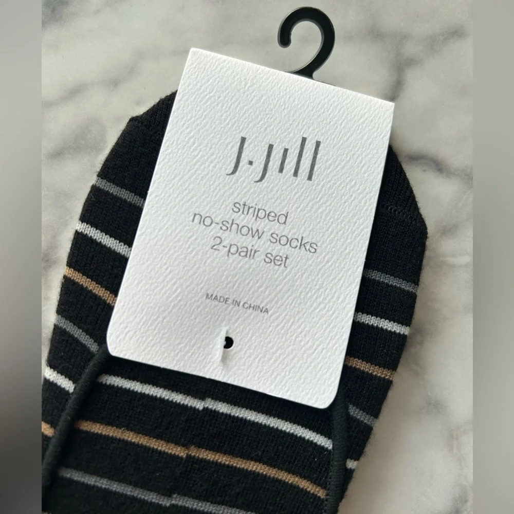 NWT J. Jill striped no-show socks 2-pair set